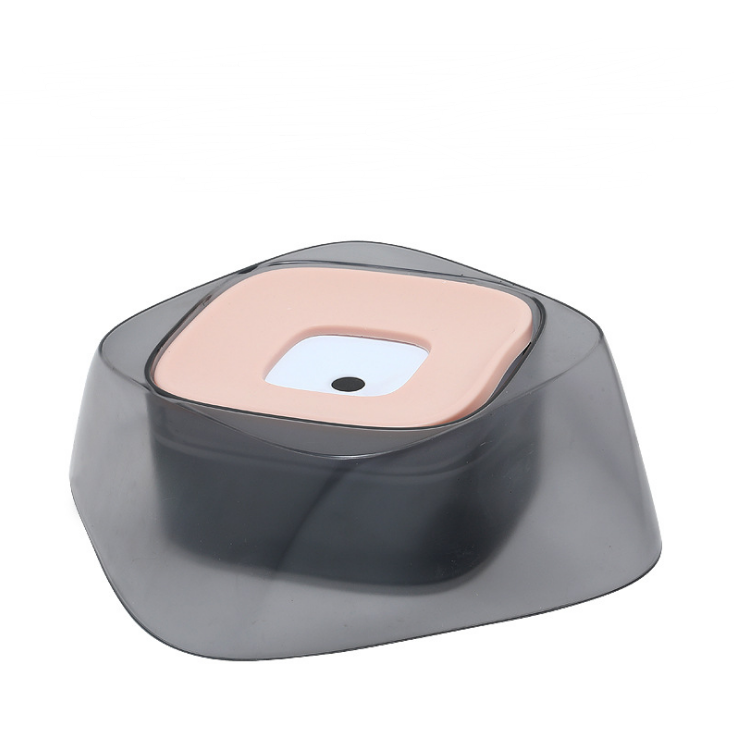 Splashguard no-spill bowl with pink floating disk, top view