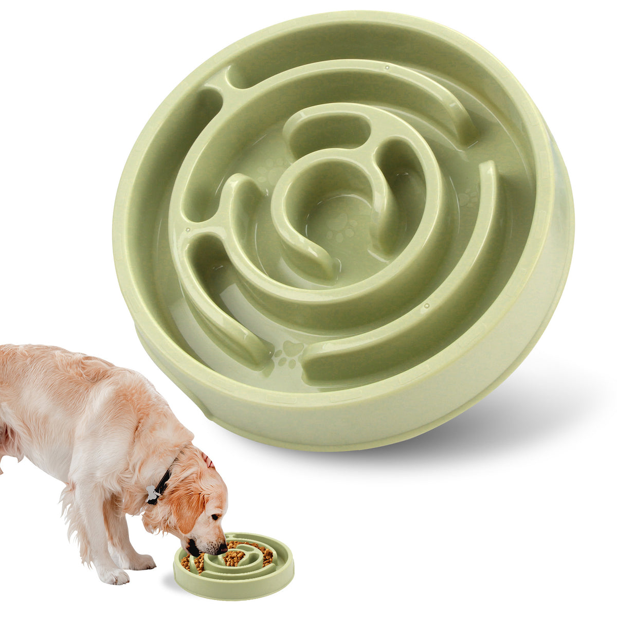 Slow Tide feeder bowl in green