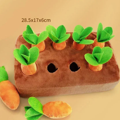 Carrot Patch Snuffle Toy — Plush Foraging Mat for Dogs