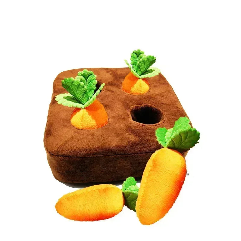 Carrot Patch Snuffle Toy — Plush Foraging Mat for Dogs