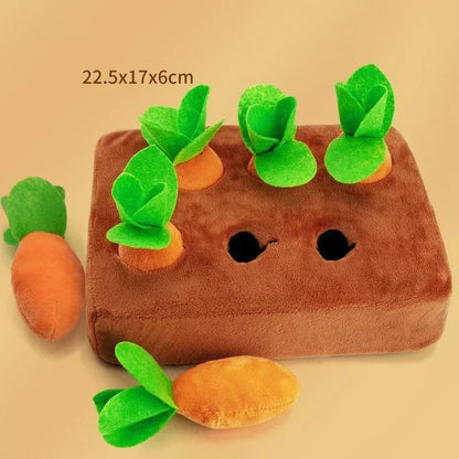 Carrot Patch Snuffle Toy — Plush Foraging Mat for Dogs