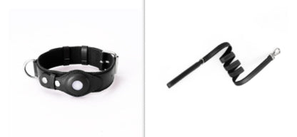 Black collar and matching 150 cm leash set