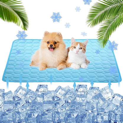 Ice-silk gel-free pet cooling mat