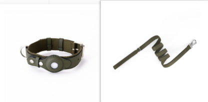 Dark Green collar and matching 150 cm leash set