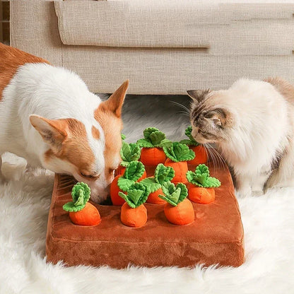 Carrot Patch Snuffle Toy — Plush Foraging Mat for Dogs