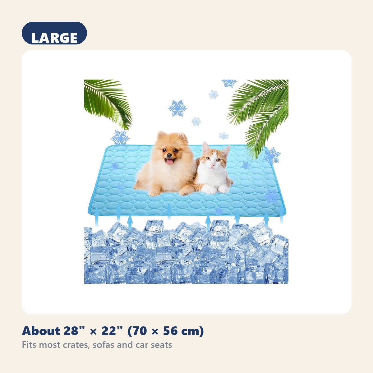 Ice-Silk Cooling Mat Large — about 28 by 22 inches