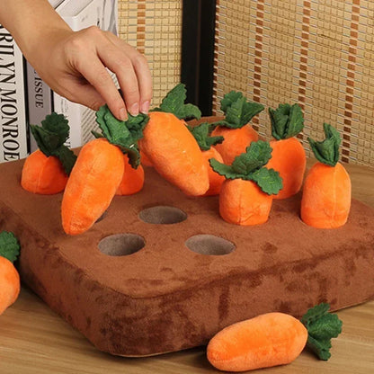 Carrot Patch Snuffle Toy — Plush Foraging Mat for Dogs