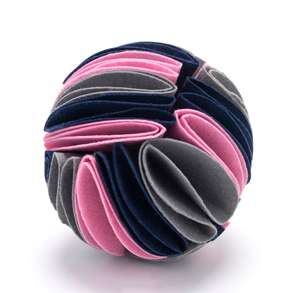 Snuffle ball in grey, pink and navy