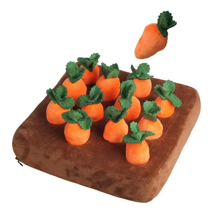 Carrot Patch Snuffle Toy — Plush Foraging Mat for Dogs