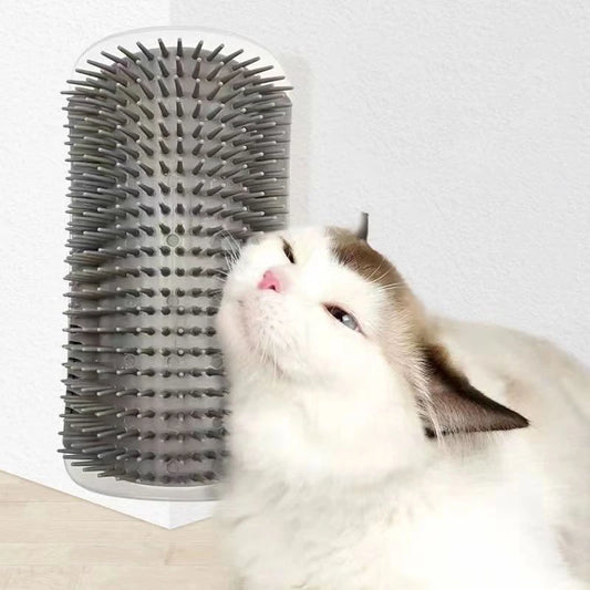 Corner Cat Self-Groomer 2-Pack — Wall Brush with Catnip Pocket
